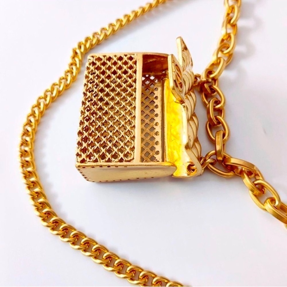 Mini Double Fashion Tassel Gold Chain Belt with mini Bag - Picture 13 of 16